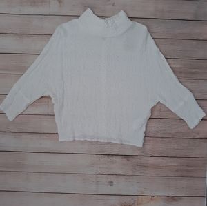 ZARA Mocked Neck Top White Small